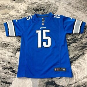 Detroit Lions Jersey Boys L(14-16) Blue Tate III #15 Nike Football NFL On Field
